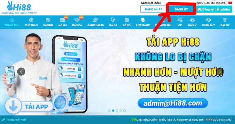 Buoc 1 Truy Cap Website Hi88 nhan dang ky